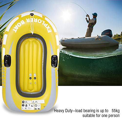Thicken Raft Inflatable Kayak Inflatable Boat Canoe-1 Person Inflatable Fishing Boat Floaties Kayak Yellow PVC Boat Tourin...
