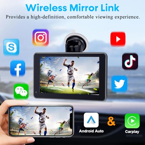 Carplay for Apple Portable Car Screen: Easy Setup 7 Inch Android Auto - Wireless Car Play Touchscreen with GPS Navigation,...
