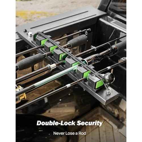 JOYTUTUS Truck Bed Fishing Rod Holder | 6-Rod Capacity | Secure Clamp-On Design | Fits Truck Bed & Boats | Horizontally or Vertically Place