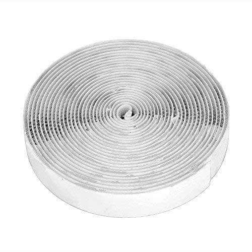 16 Feet Length 0.75 Inches Width Hook and Loop with Strong Self Adhesive Interlocking Strip, Mounting Tape Heavy Duty Adhesion Fastener (White)