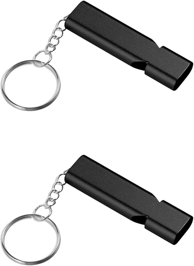 Premium Extra Loud Whistles for Camping Hiking Hunting Outdoors Sports and Emergency Situations, Sturdy but Light Aluminiu...
