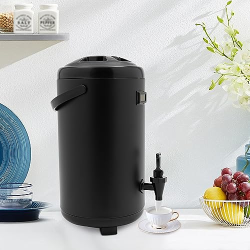 Insulated Beverage Dispenser, 3.2 Gal/12L Stainless Steel Thermal Drink Server with Spigot & Temp Display, Suitable for Ca...