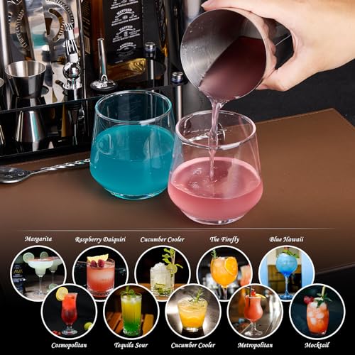 Cocktail Shaker Set Bartender Kit : 15-Piece Bar Tool Set with Acrylic Stand Bars Set with All Practical Bar Accessories, ...