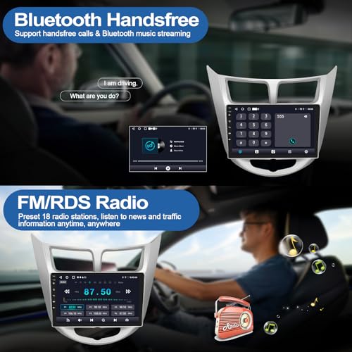 2G+64G Android 13 Car Stereo for Hyundai Accent 2012-2017 with Wireless Carplay Android Auto 9" Touchscreen Car Radio with...