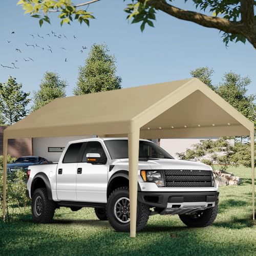 Carport Replacement Canopy, Replacement Top Cover for 12' x 20' Carport Frame, 180G PE Fabric Waterproof & UV Protected Ta...