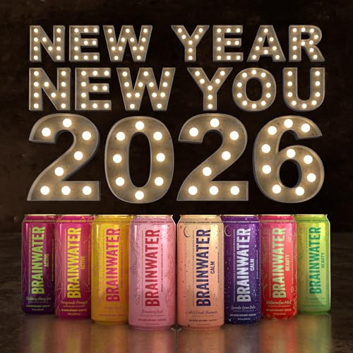 BrainWater Active, Water for Clean Energy, Workout & Focus Support, Gluten Free, Zero Sugar Drinks with Alpha GPC, Vitamin...