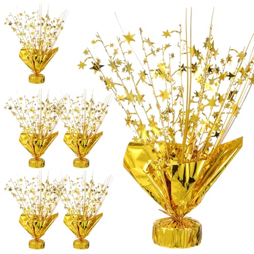 6 Pcs Metallic Foil Spray Centerpiece Star Table Decoration Gold Centerpieces Decors with Star Burst Table Centerpieces fo...
