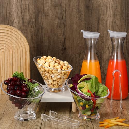 Didaey 16 Pcs Mimosa Bar Supplies Including 4 Pcs 47 oz Plastic Carafe with Lid 6 Disposable Angled Salad Bowls 6 Plastic ...