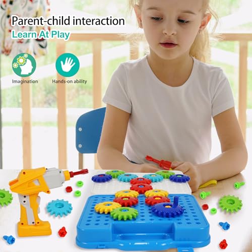 IIROMECI Gears Toys for Kids Ages 4-8, STEM Educational Construction Toys, Building Toy Set for Boys and Girls, Engineerin...