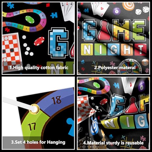 AIBIIN Game Night Backdrop Board Game Game Night Decorations Banner Card Game On Backdrop Party Supplies Banner Photo Boot...