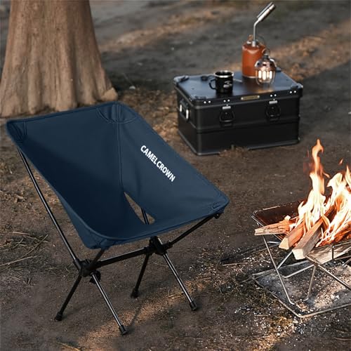 CAMEL CROWN Portable Camping Chair Folding Compact Lawn Lightweight Backpacking Chair with Carry Bag for Outdoor Hiking Be...