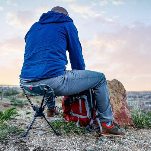 GRAND TRUNK Compass 360 UC Swivel Stool - Ultra-Compact 260lb Capacity Portable Seat for Camping, Travel & Outdoors (Storm)