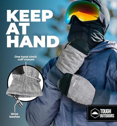 Tough Outdoors Winter Ski Mittens for Women & Men - Waterproof Insulated Snowboard Gloves - Snowboarding Snow Glove Mitten