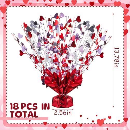 Juexica 6 Pcs Valentines Table Centerpieces Heart Burst Valentine Table Decorations Party Accessory Heart Tinsel Centerpie...