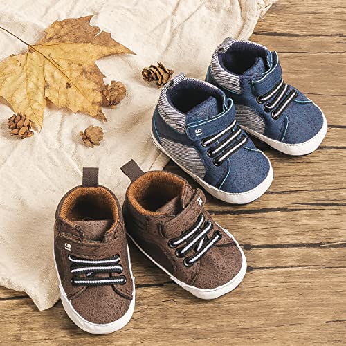 Babelvit Baby Boy Girl Soft Sole Canvas Sneakers Sparkle High Top Lace Up Infant Unisex Ankle Shoes Boots Toddler Newborn ...
