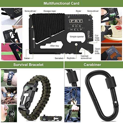 Gifts for Men Christmas Emergency Survival Kit, 22 in 1 Professional Survival Gear Equipment Tools First Aid Supplies for ...