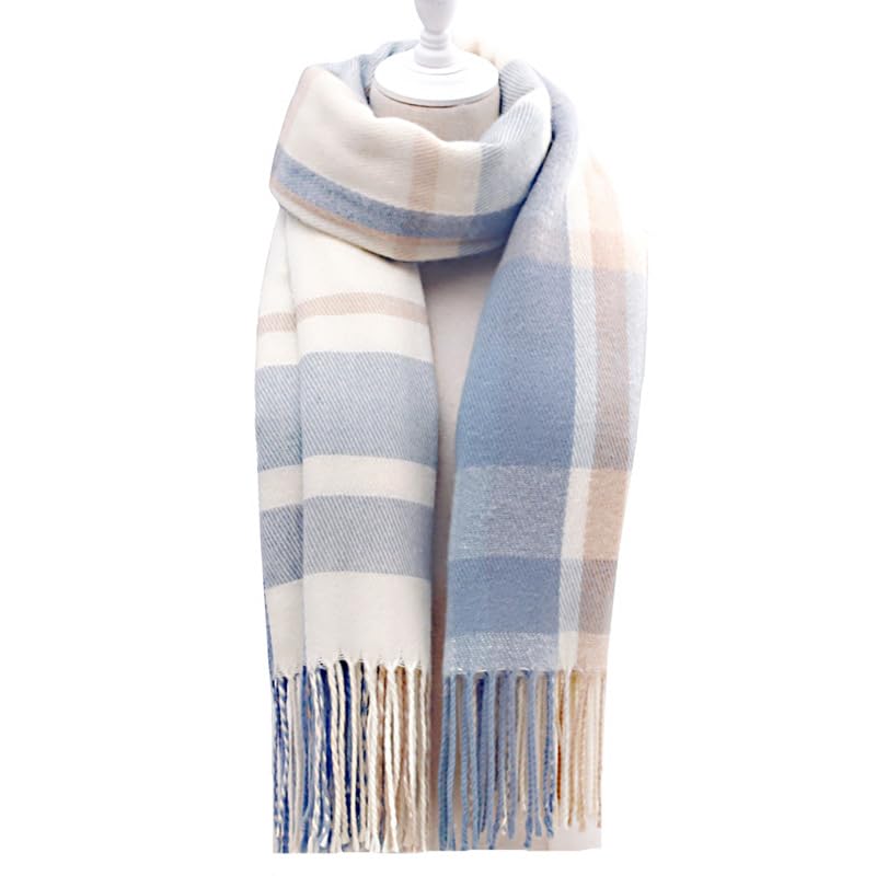 Lightweight Ultra-Soft Winter Scarf for Women,Fashion Long Shawl Plaid Scarves,Warm Big Tartan Blanket Wrap Shawl Ladies G...