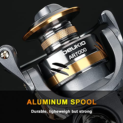 Lightweight Inshore Surf Fishing Reel, Heavy Duty Smooth Catfish Spinning Fishing Reel for Saltwater & Freshwater Fishing