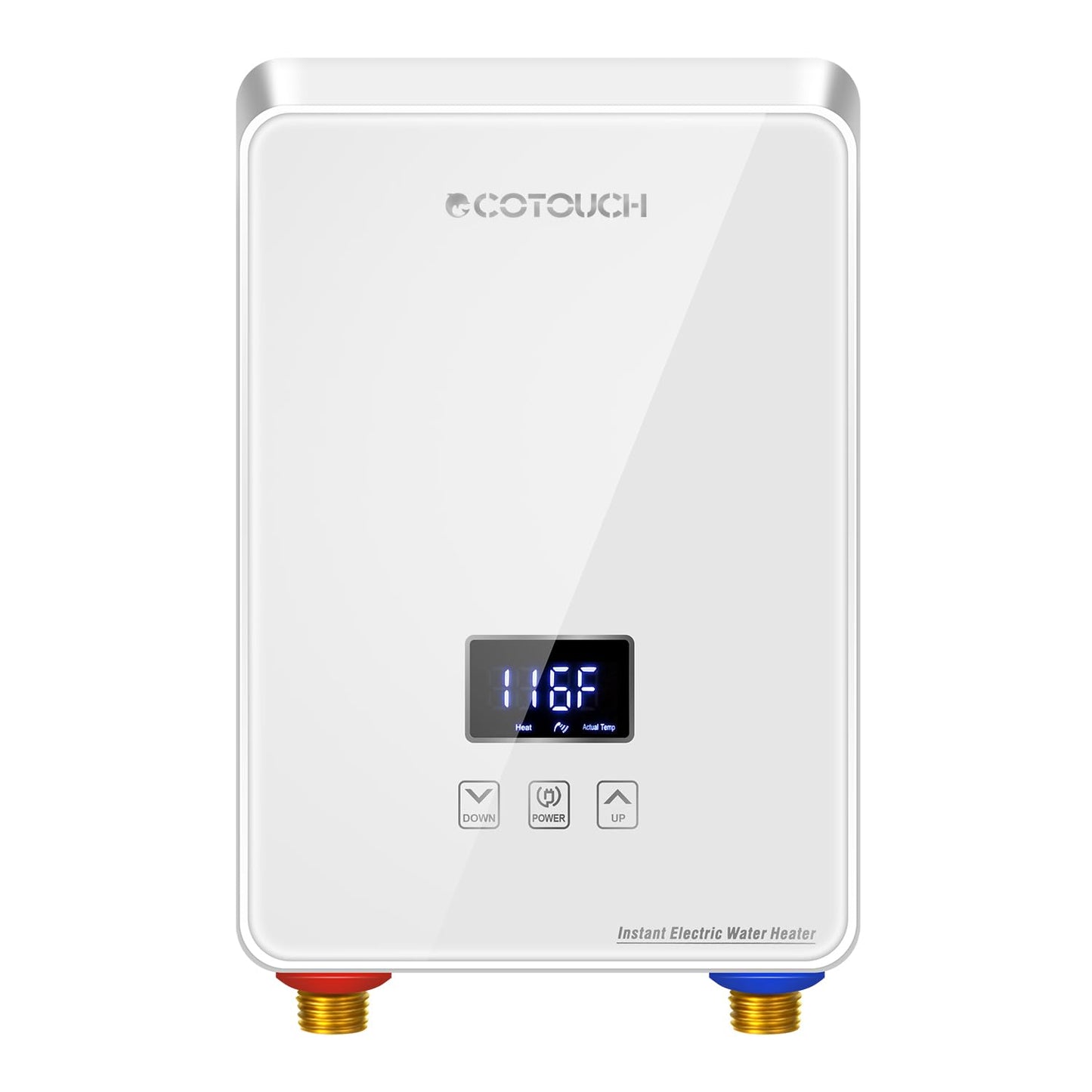 Tankless Water Heater Electric, ECOTOUCH 240V 6.5kW Point of Use Water Heater On Demand Instant Hot Water Heater with Self-modulating for Sink Faucet, White, ECO65S