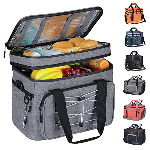 Maelstrom Portable Collapsible Soft Cooler Bag – 24/30/60 Cans Double-Deck Leakproof Ice Chest for Beach, Camping & Grocery