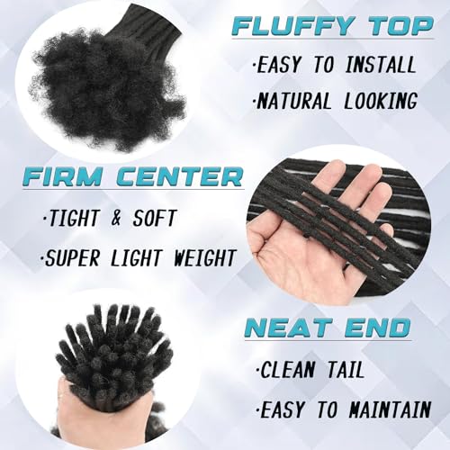 Loc Extension Human Hair 6 Inch 70 Strands Human Hair Loc Extensions Permanent Dreadlock Extensions for Women Men (Width 0.4cm #1B)