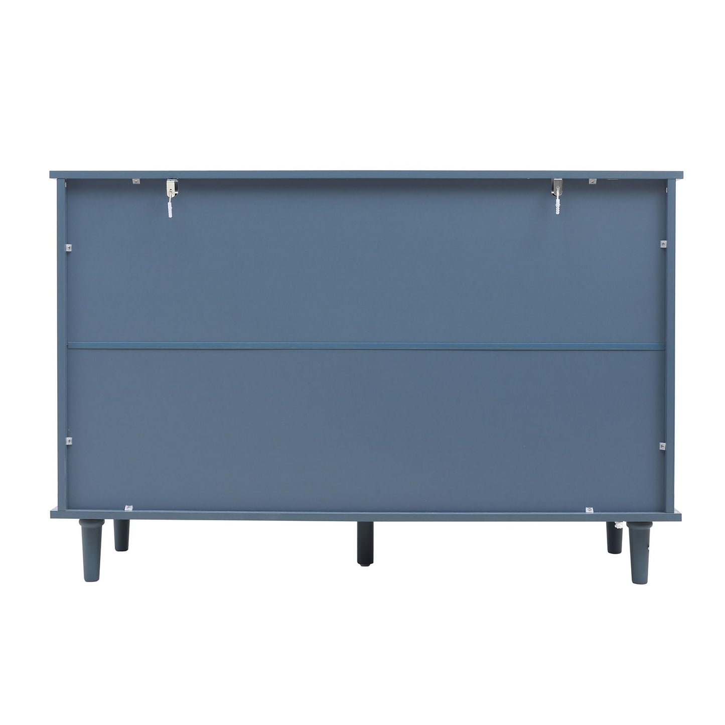 YHFEXYT 47” Wide Dresser for Bedroom with 7 Drawers,American Chest of Drawers with Bar Metal Handle,Wood Drawer Organizer,TV Stand with Large Drawers Muted Blue