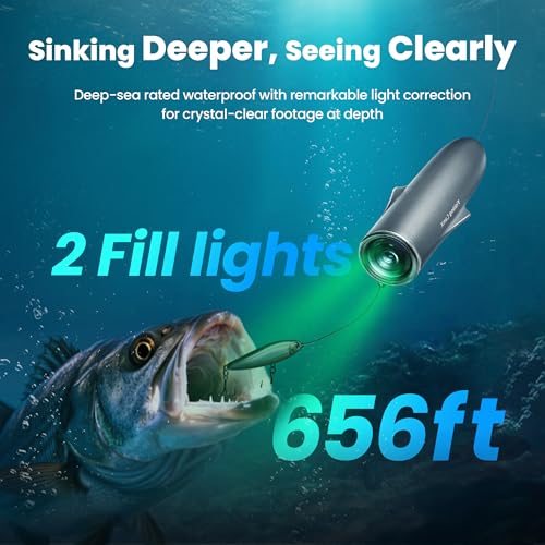 CanFish Fishing CamX Fishing Finders Camera,Lure Action Camera HD 1080P &136°Ultra-Wide-Angle,656FT ROV Waterproof/Motion ...