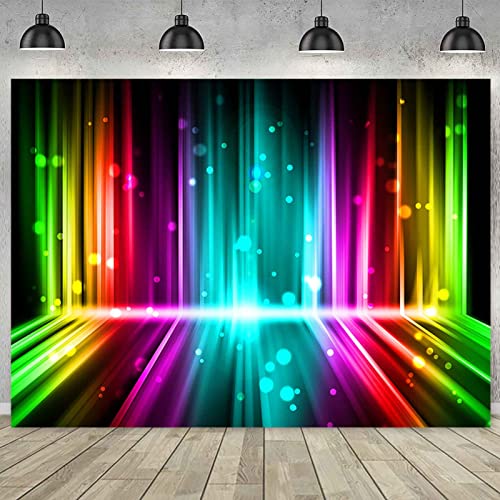 Sensfun Let's Glow Party Backdrop Music Disco Dance Rainbow Neon Photography Background Birthday Newborn Photo Studio Viny...