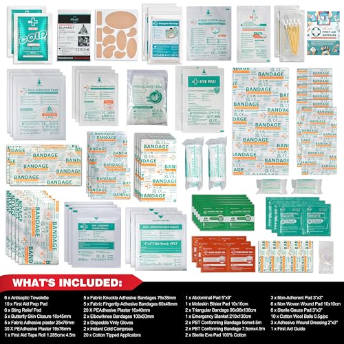 General Medi 160 Piece First Aid Kit Bag Refill Kit - Includes Instant Cold Pack, Bandages,Emergency Blanket, Moleskin Pa...