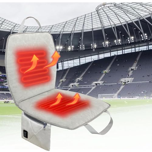 MYDAYS OUTDOOR Portable Heated Seat Cushion,Foldable Heated Stadium Seat for Bleachers,Heated Seat Pad USB Powered Heated ...