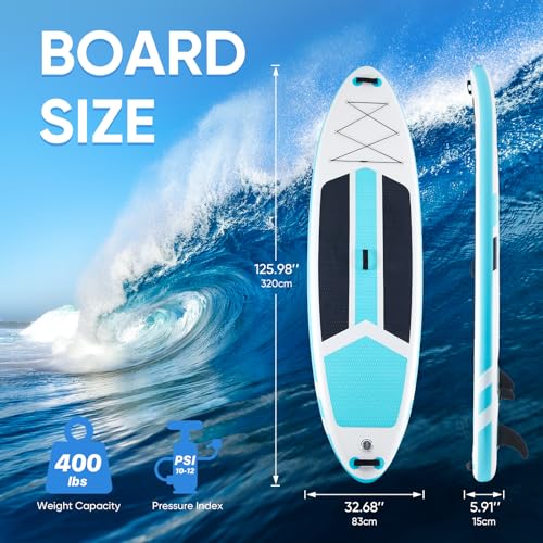 DUMOS Inflatable Stand Up Paddle Board, 10.5'×33'' Paddle Boards with Non-Slip Deck, Durable Advanced Material and Complet...