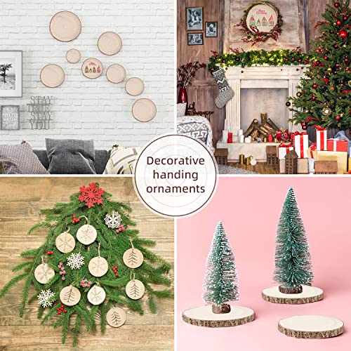 Maputune 8 Pcs 7-8 in Large Unfinished Wood Slices for Centerpieces, Natural Rustic Wooden Plate for DIY Craft, Round Wood...