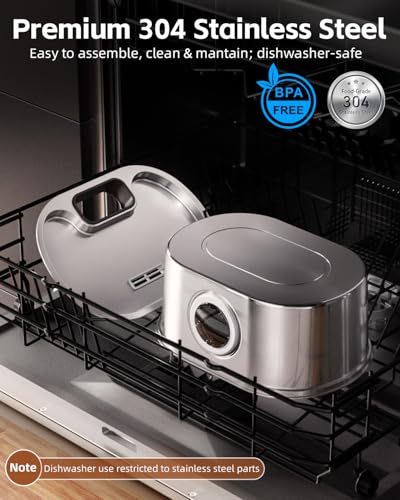 Cat Water Fountain Wireless - Stainless Steel 3.2L/108oz Cordless Pet Fountain - Battery Operated Automatic Water Dispense...