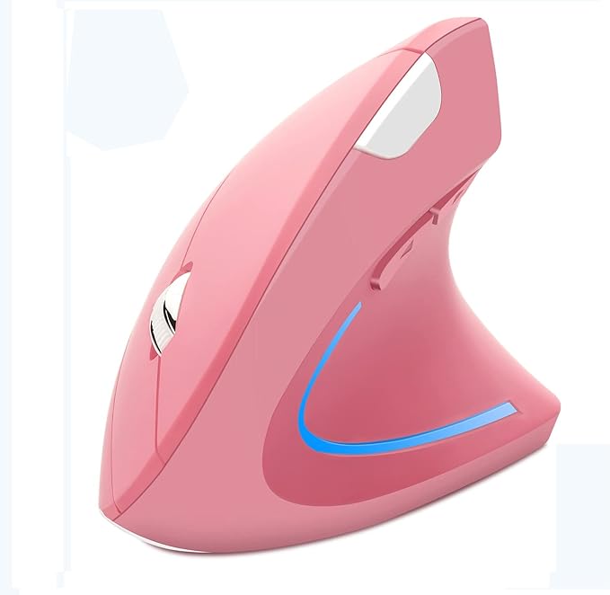 Wireless Mouse Ergonomic Vertical Mouse Ergo LED Light High Precision Optical Cordless Lightweight Mice Gift for Boy Girl ...