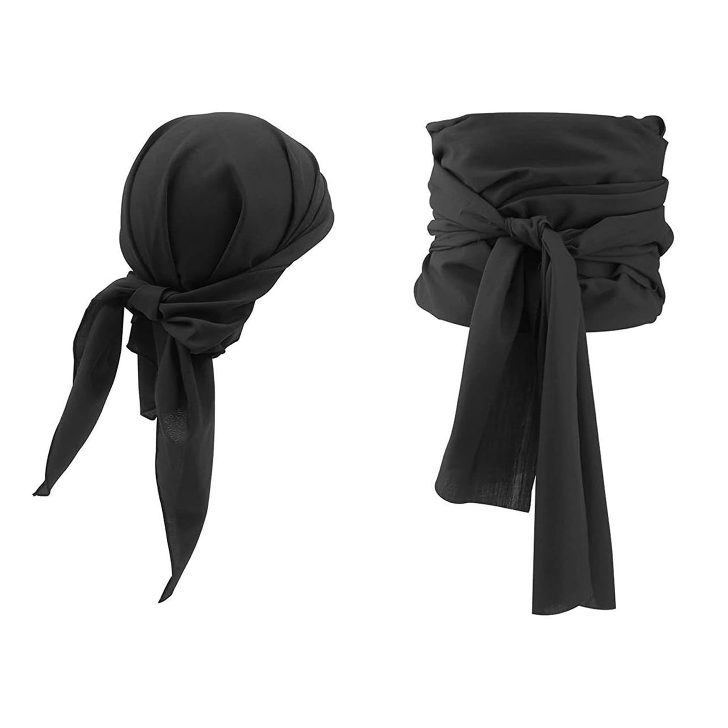 DFZ 2 Pieces Halloween Pirate Costume Accessories Cosplay Bandana Headband Waist Belt Accessories for Women Men Black