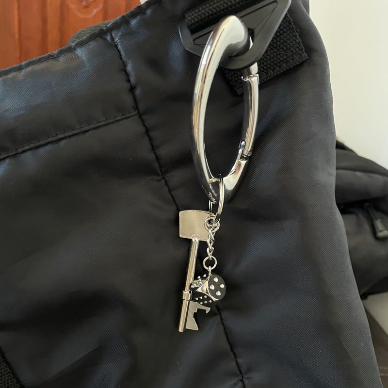 Heavy Duty Oval Keychains with Keyring, Ultra-Durable Zinc Alloy Spring Key Ring, Perfect for Camping, Hiking, Travel, Sur...