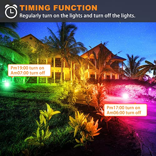 LED Flood Light Outdoor 30W, 300W Equivalent 3000LM Smart RGB Landscape Lighting with APP Control, DIY Scenes -Timing - Wa...