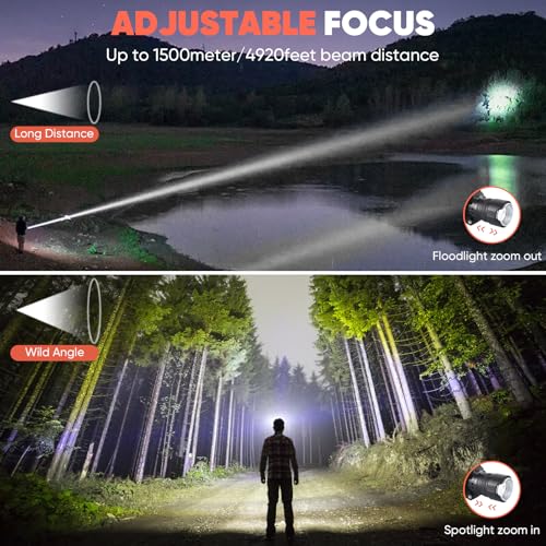 Headlamp Rechargeable,900000LM Super Bright Led Head Lamp With Motion Sensor,10 Modes,125°Adjustable Head Lights for Foreh...