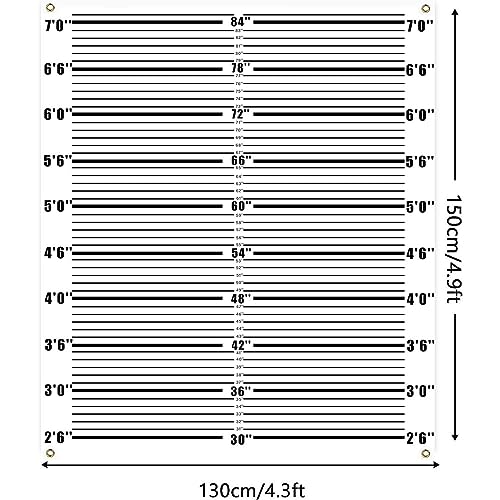 Zliisang 4.3 x 4.9ft Mugshot Backdrop for Photoshoot Arrested Height Photography Background Photo Booth Props Backdrop Mur...