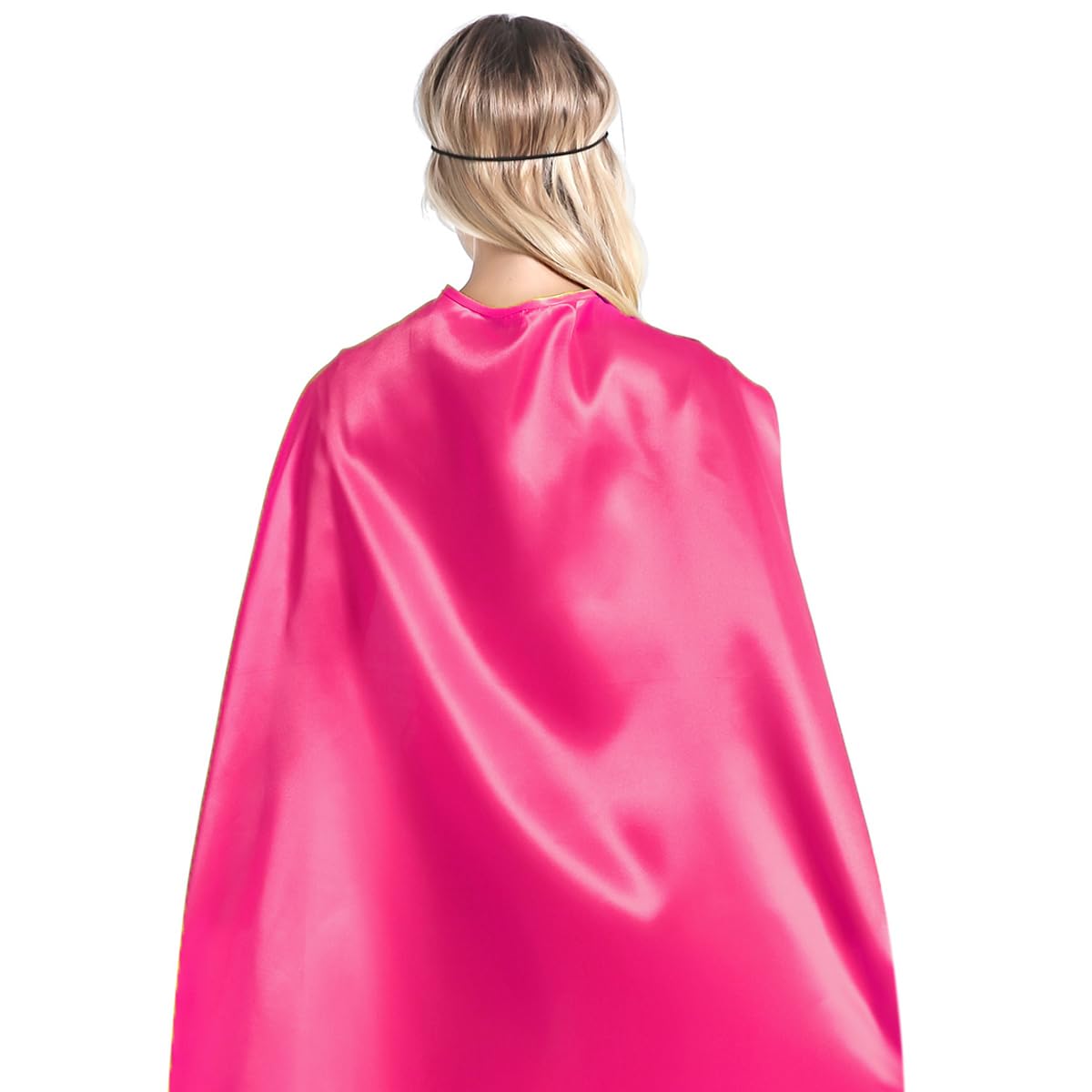 Kidsfere Adults Superhero Cape and Mask for Man Woman Halloween Vampire Cape Costume (Hot Pink)
