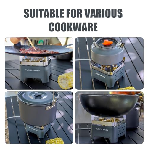 HUGEFLAMES Portable Camping Stove, Powerful Gas Stove, Propane Camp Stove with Carrying Case, 30,000 BTU Small Propane Sto...