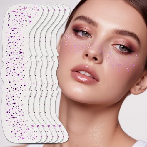 Wendy 10PCS Glitter Freckles Face Tattoo, Makeup Patches - Face Glitter Makeup Speckles, Waterproof Face Glitter Speckles ...