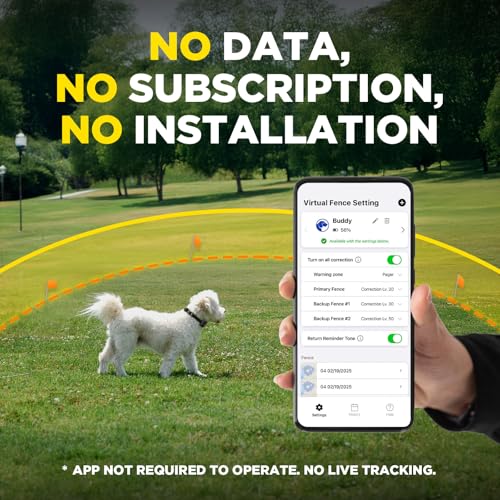 Dogtra GPS Fence – No Subscription, Custom Wireless Dog Fence with App, Smart Guidance & Return Reminder Tone/Vibration/Co...