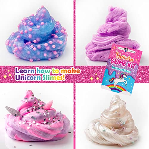 Original Stationery Unicorn Glow-in-The-Dark Slime Kit for Girls Ages 7–12, DIY Slime Making Set with 25+ Mix-Ins & Activa...