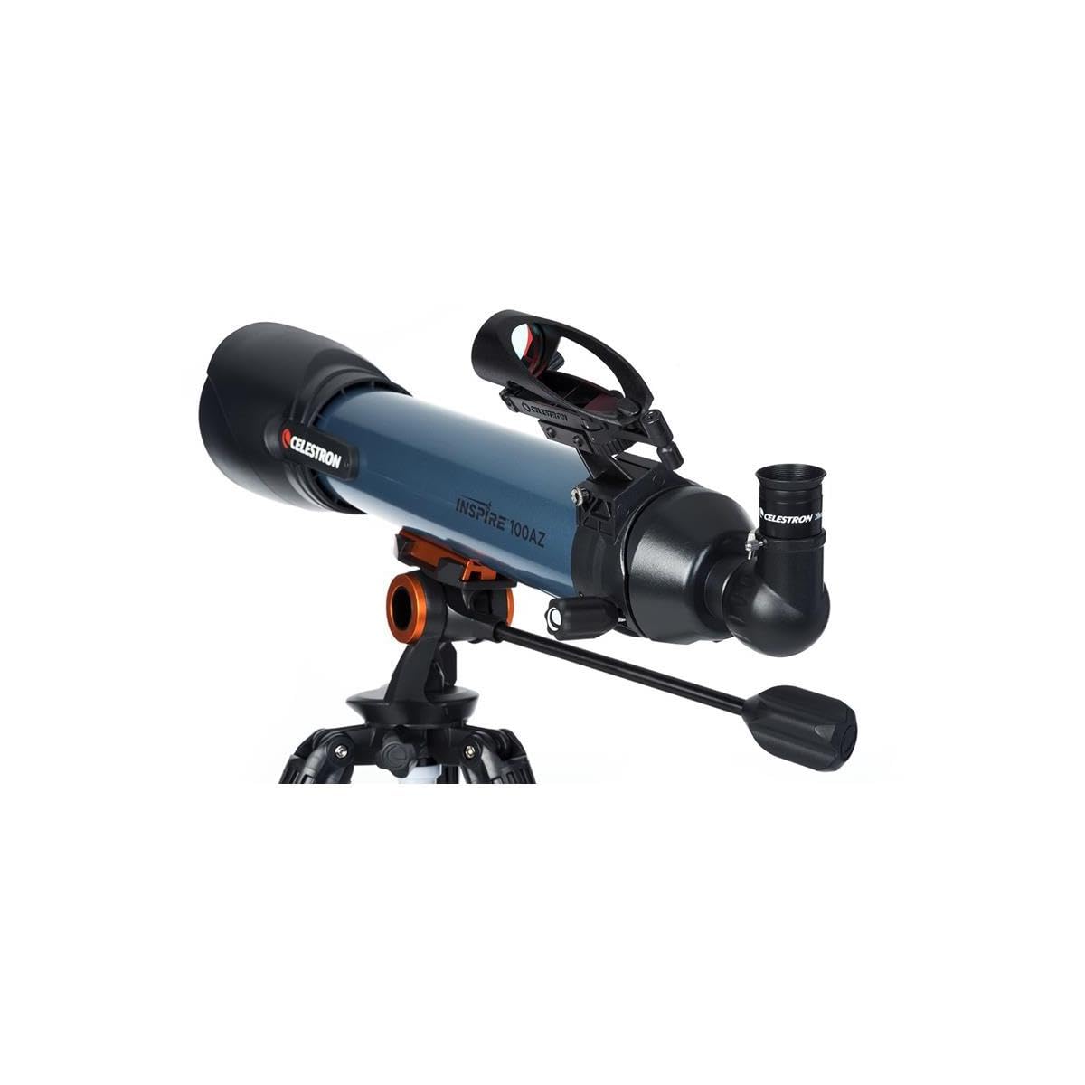Celestron Inspire 100AZ Refractor Telescope with Built-in Smartphone Adapter, Blue