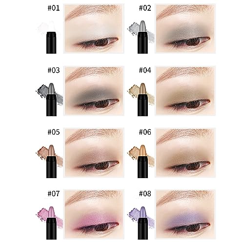 VolksRose 16 Colors Eyeshadow Shimmer Stick, Highlighter Eye Shadow Sticks Set, Colorful Eyeshadow Pencil Crayon Creamy, W...