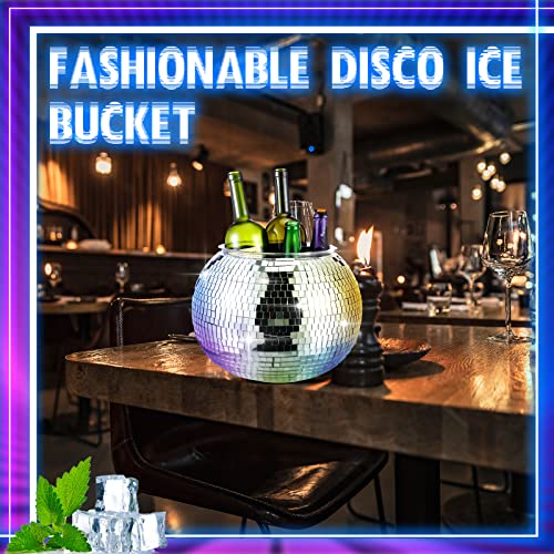 Hoolerry 11L Large Disco Ball Ice Bucket for New Years Eve Disco Party Champagne Bucket Mirror Ball Beer Bowl Retro New Ye...