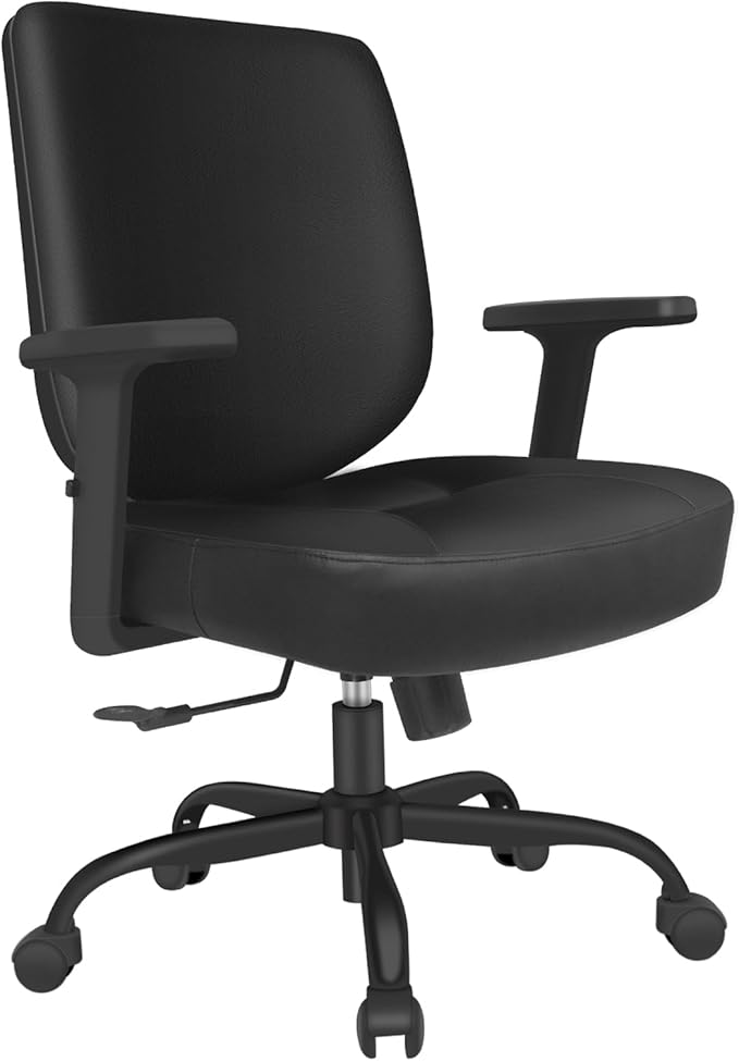 Schwake Office Chair Home Office Desk Chair with Adjustable Arms - Mid Back Computer Chairs for Adults - Swivel Task Chair Comfortable for Home Office