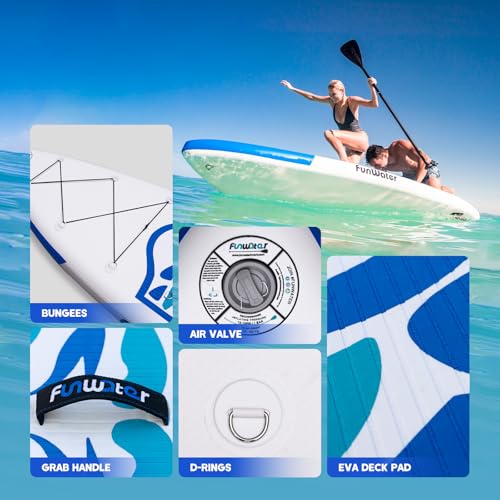 FunWater Inflatable Ultra-Light Stand Up Paddle Board for All Skill Levels with Premium SUP Paddleboard Accessories,Non-Sl...