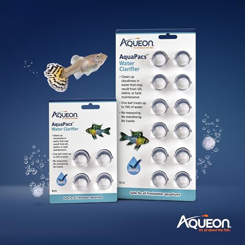 Aqueon AquaPacs Water Clarifier, for Freshwater Aquariums, 4 Pack